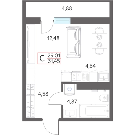 Купить квартиру в новостройках в Тобольске. Вариант № 159547, 0, площадь -  квм, цена 3700000 рублей
