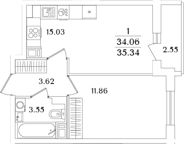 Купить двухкомнатную квартиру в новостройках на улице Тамбасова в Санкт-Петербурге. Вариант № 6713265, 0, площадь -  квм, цена 11935930 рублей