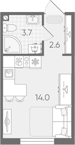 Купить Студию в новостройках в районе Красногвардейский в Санкт-Петербурге. Вариант № 8086828, 0, площадь -  квм, цена 3688347 рублей