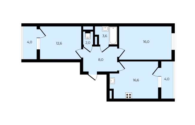 Купить двухкомнатную квартиру в районе Красногвардейский в Санкт-Петербурге. Вариант № 9637983, 15, площадь -  квм, цена 14250000 рублей