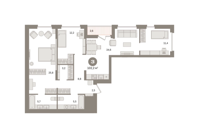 Купить трехкомнатную квартиру у метро Домодедовская в Видном. Вариант № 8538570, 0, площадь -  квм, цена 17520000 рублей