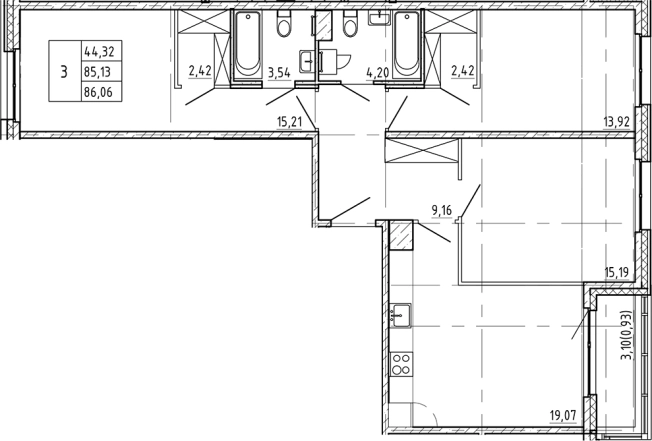 Купить трехкомнатную квартиру на улице 7-я линия Васильевского острова в Санкт-Петербурге. Вариант № 7598259, 0, площадь -  квм, цена 31944332 рублей