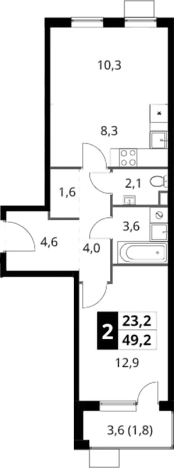 Купить двухкомнатную квартиру в ЖК 1-й Шереметьевский в Химках. Вариант № 9822028, 0, площадь -  квм, цена 15212640 рублей