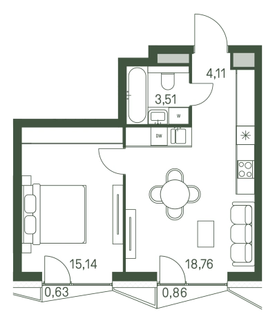 Купить однокомнатную квартиру в СЗАО в Москве. Вариант № 101225, 0, площадь -  квм, цена 24044613 рублей