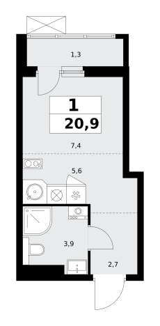 Купить квартиру на улице проспект Куприна в Москве. Вариант № 99601, 0, площадь -  квм, цена 9599161 рублей