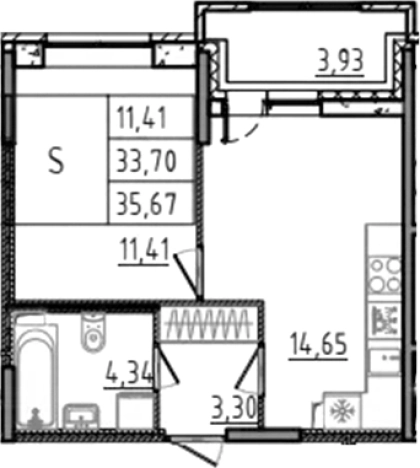 Купить однокомнатную квартиру в ЖК Аквилон RekaPark в Ленинградской области. Вариант № 6217570, 0, площадь -  квм, цена 5970769 рублей