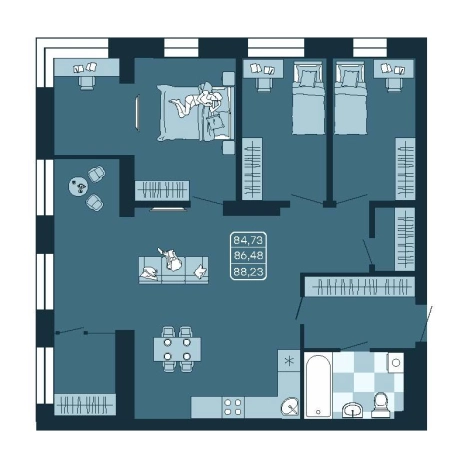 Купить четырехкомнатную квартиру в Приморском крае. Вариант № 5460106, 0, площадь -  квм, цена 14420540 рублей