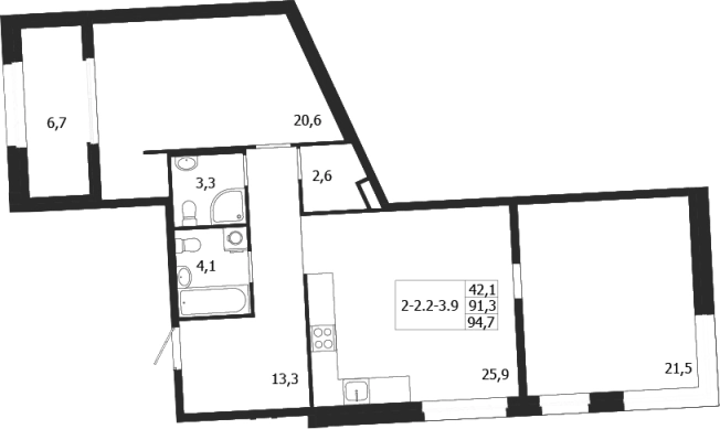 Купить двухкомнатную квартиру в ЖК ЛДМ в Санкт-Петербурге. Вариант № 6851458, 0, площадь -  квм, цена 63363795 рублей