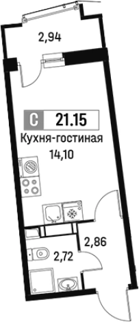 Купить Студию в ЖК Авиатор в Мурине. Вариант № 6212467, 0, площадь -  квм, цена 4200144 рублей