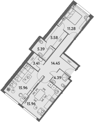 Купить двухкомнатную квартиру на вторичке в ЖК ILOVE в Москве. Вариант № 88921, 0, площадь -  квм, цена 29012256 рублей