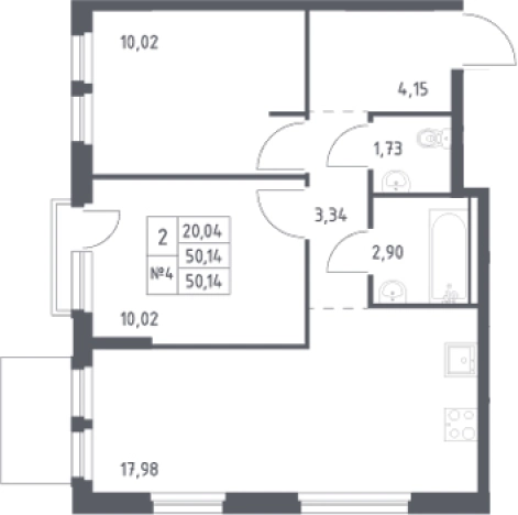 Купить квартиру в новостройках у метро Пролетарская в Ленинградской области. Вариант № 6900287, 0, площадь -  квм, цена 8460172 рублей