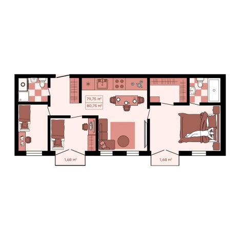 Купить двухкомнатную квартиру в Приморском крае. Вариант № 6057887, 0, площадь -  квм, цена 12136725 рублей