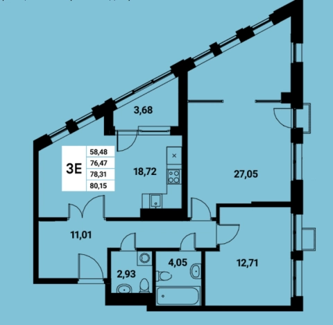 Купить квартиру со свободной планировкой в Воронеже. Вариант № 1221156, 0, площадь - квм, цена 13485012 рублей