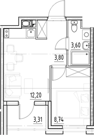 Купить однокомнатную квартиру в ЖК Nigilist в Санкт-Петербурге. Вариант № 5559770, 0, площадь -  квм, цена 11550965 рублей
