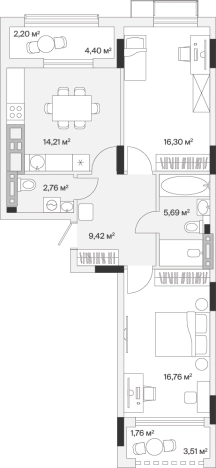 Купить квартиру в новостройках на улице Весенняя в Калининграде. Вариант № 100832, 0, площадь -  квм, цена 18521985 рублей