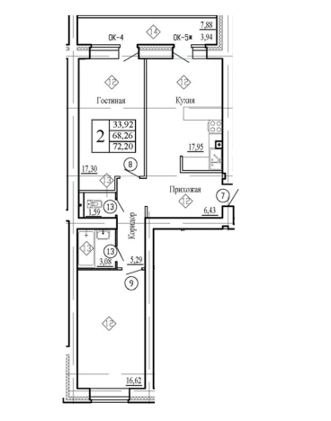 Купить квартиру в ЖК Зеленая Долина в Воронеже. Вариант № 87578, 0, площадь -  квм, цена 8008000 рублей
