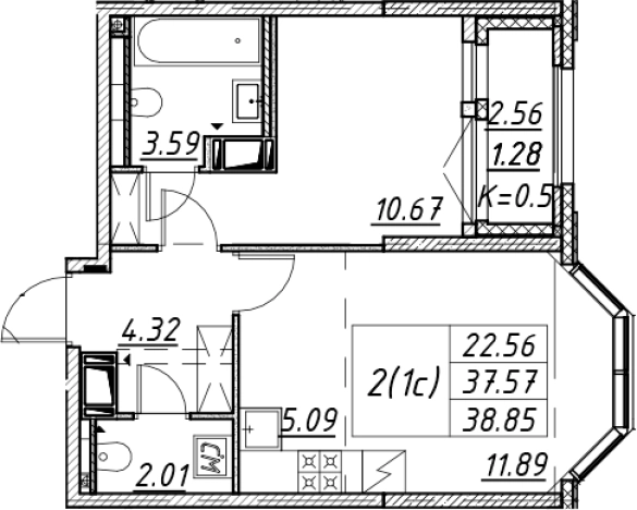 Купить двухкомнатную квартиру в новостройках в ЖК Цивилизация на Неве в Санкт-Петербурге. Вариант № 7850084, 0, площадь -  квм, цена 12272753 рублей