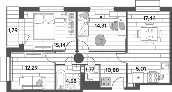 Купить четырехкомнатную квартиру в Пушкине. Вариант № 117908, 0, площадь -  квм, цена 11550879 рублей