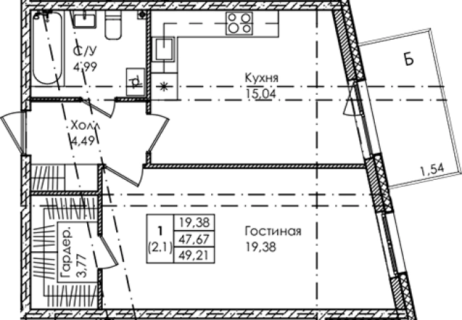 Купить двухкомнатную квартиру в новостройках у метро Беговая в Санкт-Петербурге. Вариант № 6855784, 0, площадь -  квм, цена 16409000 рублей