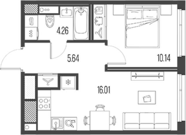 Купить двухкомнатную квартиру в ЖК Legenda Васильевского в Санкт-Петербурге. Вариант № 4837841, 0, площадь -  квм, цена 17611146 рублей
