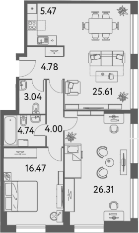 Купить трехкомнатную квартиру в ЖК ILOVE в Москве. Вариант № 77139, 0, площадь -  квм, цена 38456360 рублей