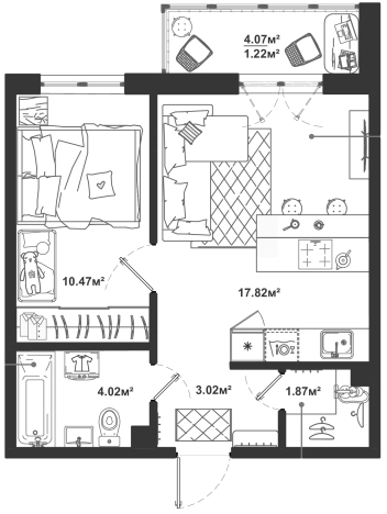 Купить двухкомнатную квартиру в новостройках на улице Большая Балтийская в Ленинградской области. Вариант № 892394, 0, площадь -  квм, цена 9498961 рублей