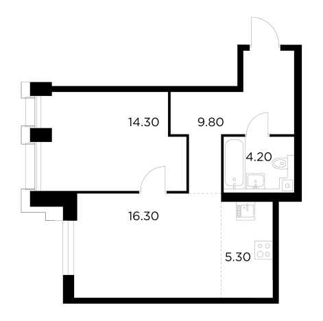 Купить двухкомнатную квартиру у метро Балтийская в Москве. Вариант № 9104474, 1, площадь -  квм, цена 26309100 рублей