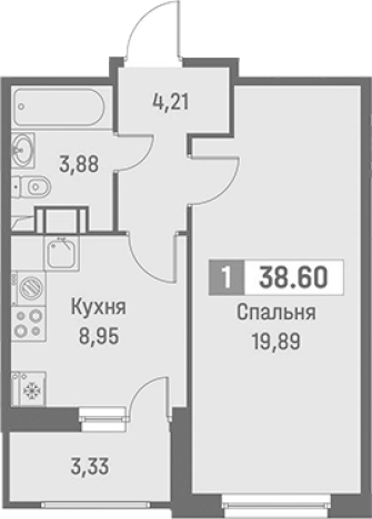 Купить однокомнатную квартиру на улице Цветной проезд в Ленинградской области. Вариант № 9099748, 0, площадь -  квм, цена 7930621 рублей