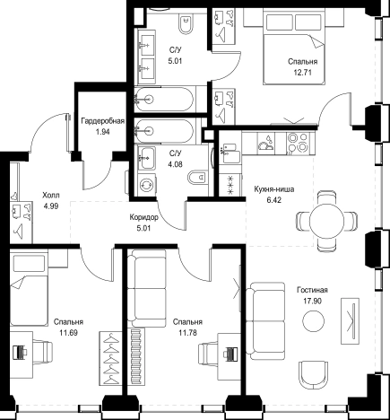 Купить квартиру в ЖК SET в Москве. Вариант № 10350067, 0, площадь - квм, цена 44451015 рублей