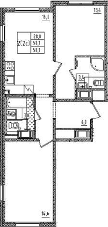 Купить трехкомнатную квартиру в новостройках на улице Товарищеский проспект в Санкт-Петербурге. Вариант № 6608635, 0, площадь -  квм, цена 17384391 рублей
