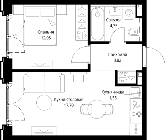 Купить однокомнатную квартиру в новостройках у метро Мякинино в Москве. Вариант № 8170204, 0, площадь -  квм, цена 21898114 рублей