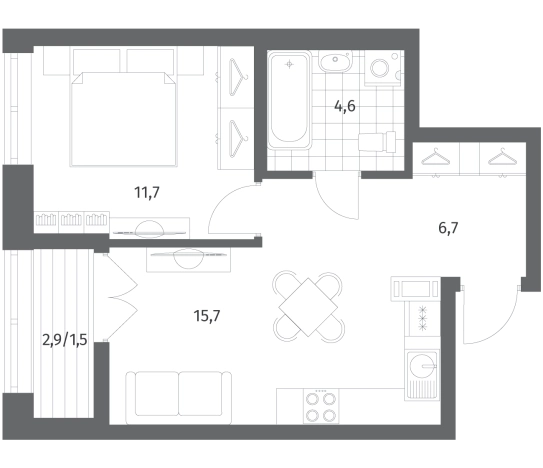 Купить двухкомнатную квартиру в ЖК NEWПИТЕР в Ленинградской области. Вариант № 5258486, 0, площадь -  квм, цена 7461000 рублей