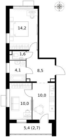 Купить двухкомнатную квартиру у метро Саларьево в Москве. Вариант № 9653750, 0, площадь -  квм, цена 22167180 рублей