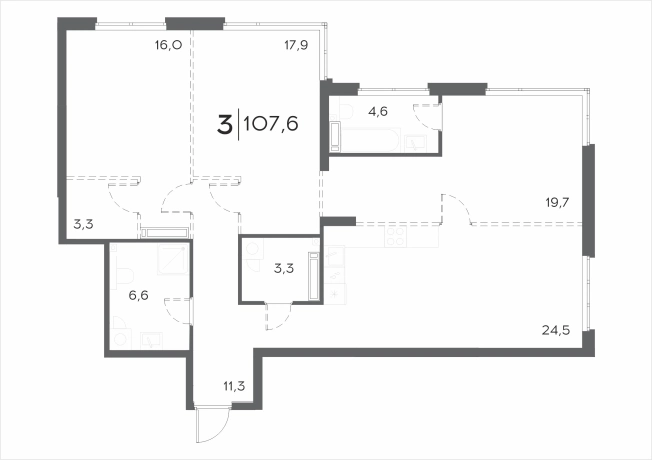Купить трехкомнатную квартиру в новостройках в ЖК Жилой комплекс "Wellart City" в Пензе. Вариант № 104743, 0, площадь - квм, цена 14385000 рублей