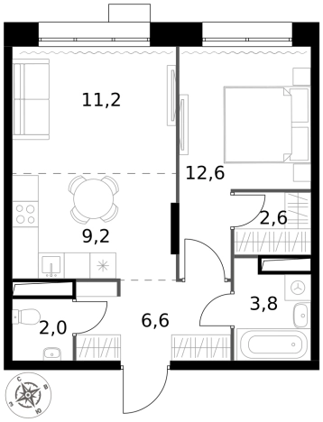 Купить двухкомнатную квартиру у метро Саларьево в Москве. Вариант № 9693209, 0, площадь -  квм, цена 19473600 рублей