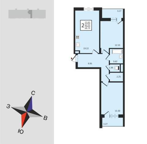 Купить квартиру в новостройках в ЖК Дом на Мира в Владимире. Вариант № 108145, 0, площадь -  квм, цена 9974550 рублей