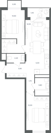 Купить трехкомнатную квартиру в Одинцове. Вариант № 7688645, 0, площадь -  квм, цена 11356790 рублей