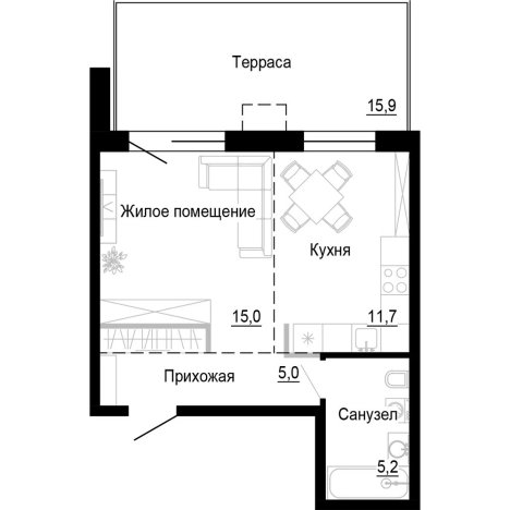 Купить однокомнатную квартиру в новостройках в ЖК Поселок-парк Весна в Владивостоке. Вариант № 9801051, 0, площадь -  квм, цена 6954000 рублей