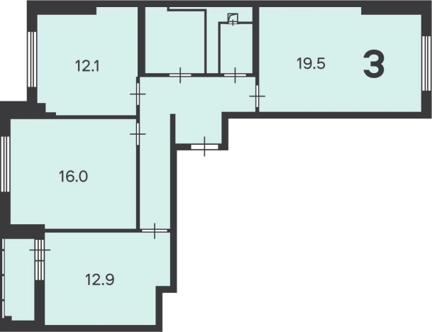 Купить квартиру в Москве. Вариант № 9105744, 2, площадь -  квм, цена 20873740 рублей