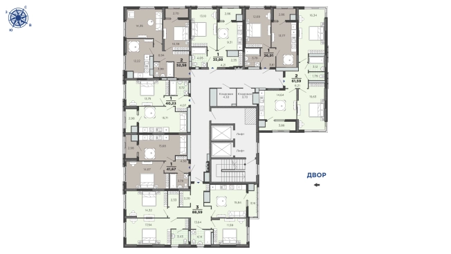 Купить квартиру в новостройках в ЖК «Академик» в Рязани. Вариант № 77564, 1, площадь -  квм, цена 11968527 рублей