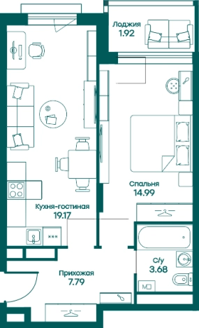 Купить двухкомнатную квартиру в Одинцове. Вариант № 78261, 0, площадь -  квм, цена 9005147 рублей