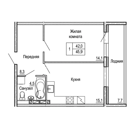 Купить однокомнатную квартиру в районе Ленинский в Владивостоке. Вариант № 9415161, 0, площадь -  квм, цена 6890421 рублей