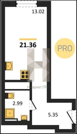 Купить Студию в районе Коминтерновский в Воронеже. Вариант № 2889793, 0, площадь -  квм, цена 2939136 рублей