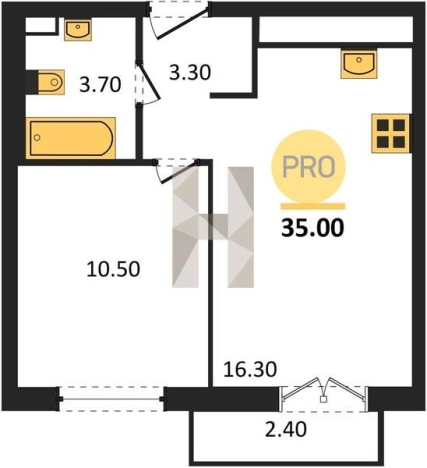Купить однокомнатную квартиру в ЖК Хорошо в Ижевске. Вариант № 70491, 0, площадь -  квм, цена 3006000 рублей