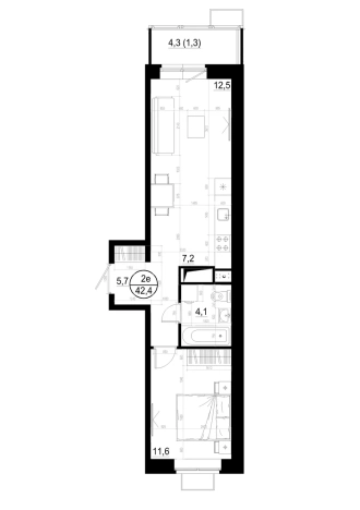 Купить двухкомнатную квартиру в Одинцове. Вариант № 127946, 0, площадь -  квм, цена 10787000 рублей