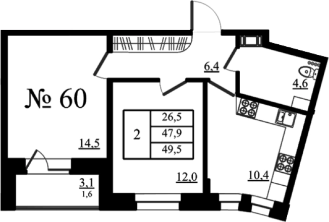 Купить двухкомнатную квартиру в новостройках в ЖК Орловский бульвар в Гатчине. Вариант № 7260187, 0, площадь - квм, цена 8326692 рублей