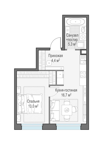Купить квартиру в ЖК Белый Grad в Мытищах. Вариант № 167137, 0, площадь -  квм, цена 8440000 рублей