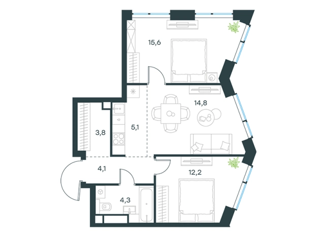 Купить квартиру в новостройках у метро Мичуринский проспект в Москве. Вариант № 3446269, 0, площадь -  квм, цена 48872351 рублей