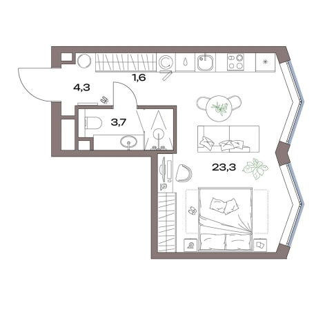 Купить Студию у метро Яхромская в Москве. Вариант № 880652, 0, площадь -  квм, цена 18322836 рублей