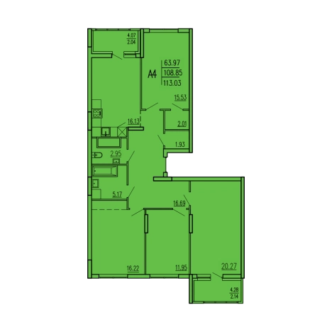 Купить многокомнатную квартиру в новостройках в районе Железнодорожный в Пензе. Вариант № 82375, 0, площадь - квм, цена 9298978 рублей